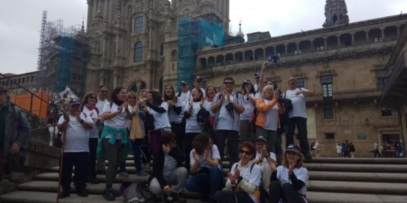 Miastenia II Edición Camino de Santiago. LLegada a la plaza del Obradoiro. 2 junio 2018