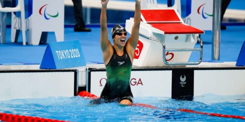 Michelle Alonso celebra su medalla de oro en Tokio 2020 | Foto: CPE Michelle Alonso
