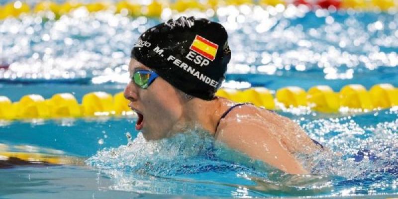 Marta Fernández, compitiendo en el mundial de Natación paralímpica