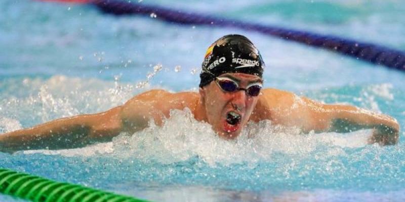Cantero, en la piscina durante una competición | Foto del Comité Paralímpico Español Cantero, en la piscina durante una competición