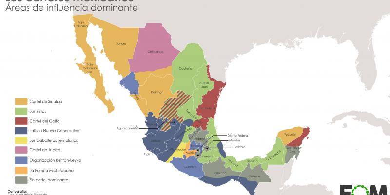 El narcotráfico y sus víctimas, la mayor crisis de México Mapa de los cárteles del narcotráfico en México. Foto de Animalpolítico.com
