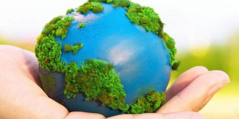 Imagen de una figura del planeta Tierra/Planeta Vivo-Cien radios Objetivos para cuidar nuestro planeta