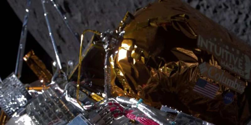 Imagen de Odiseo/Noreste Odiseo, la nave estadounidense que plasma la superficie lunar