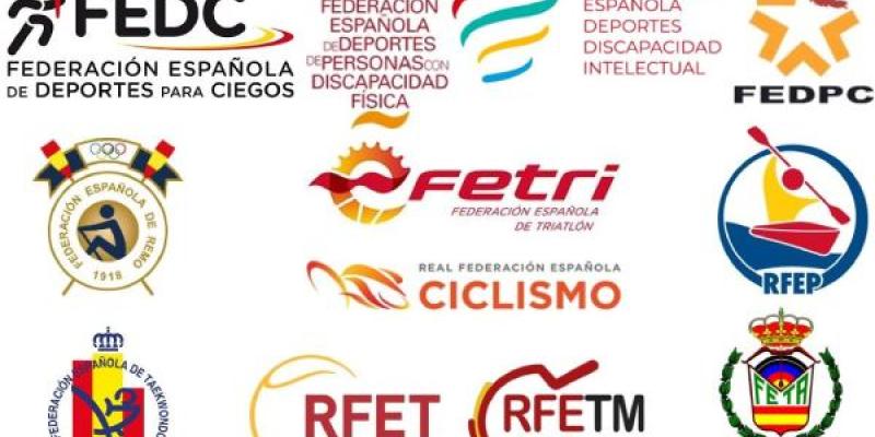 Logos de las 12 federaciones deportivas españolas con representación en los Juegos Paralímpicos de París 2024 / Servimedia Logos de las 12 federaciones deportivas españolas con representación en los Juegos Paralímpicos de París 2024