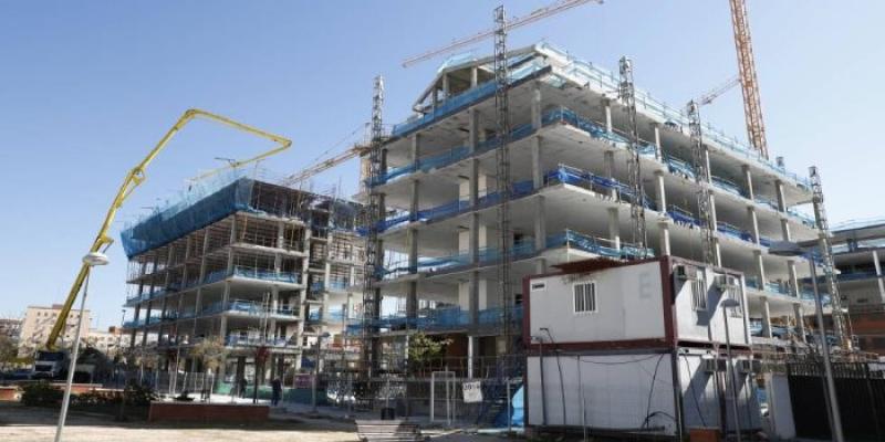 construcción de vivienda pública - Foto: Pablo Monge Obras de edificación de viviendas en Madrid.