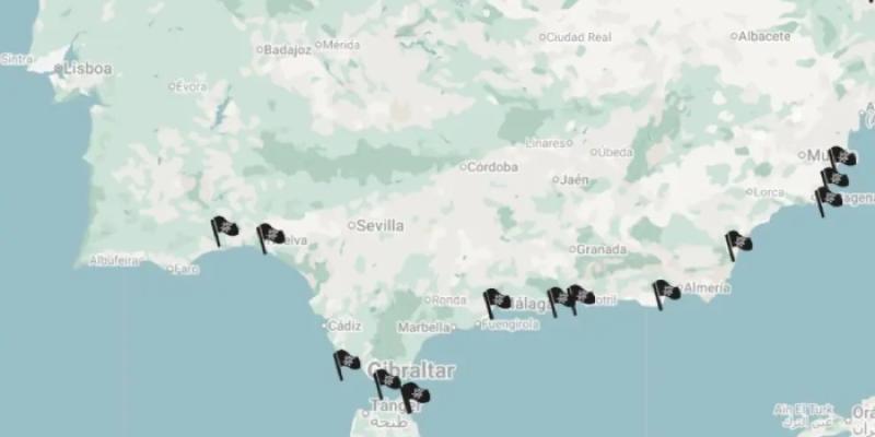 Banderas negras de Andalucía en 2025. - Foto: Ecologistas en Acción. Banderas negras de Andalucía en 2025