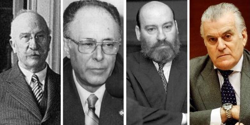 Imagen EL CORREO De izquierda a derecha, Alejandro Lerroux, Juan Vila Reyes, Juan Guerra y Luis Bárcenas.