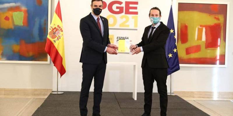 Presupuestos Pedro Sánchez y Pablo Iglesias en la presentación de los Presupuestos / Servimedia