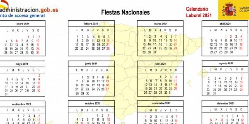 Gobierno de España Calendario laboral 2021