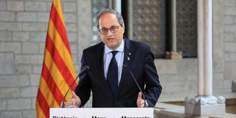 El presidente de la Generalitat, Quim Torra, en una declaración institucional / GENERALITAT