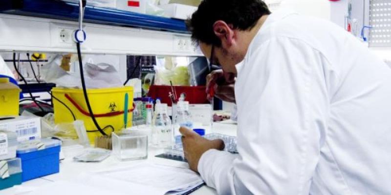 Quimioterapia cáncer testicular| Foto de Manuel Moreno/Servimedia Un científico mira a través de un microscopio