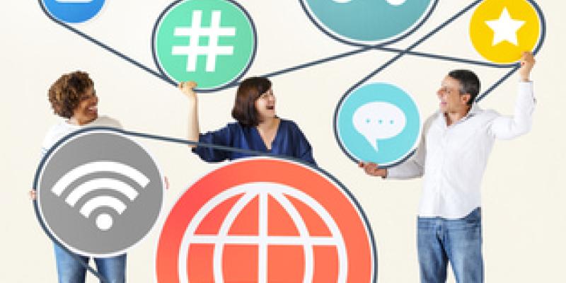 Imagen de una representación de conexión/Envatoelements Los jóvenes se centran en las redes para la política