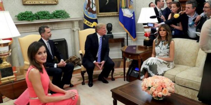 Donald Trump, su mujer, Melania Trump, y los reyes de España en la Casa Blanca | EFE