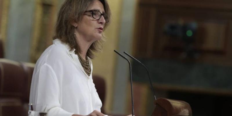 Teresa Ribera hablando sobre la futura escasez de agua