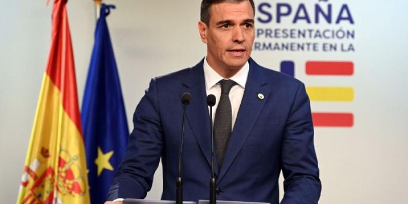 Sánchez pide que la UE subsidios frontera rusa | Pool Moncloa/Borja Puig El presidente del Gobierno, Pedro Sánchez, durante su comparecencia ante los medios de comunicación tras finalizar el último Consejo Europeo ¡