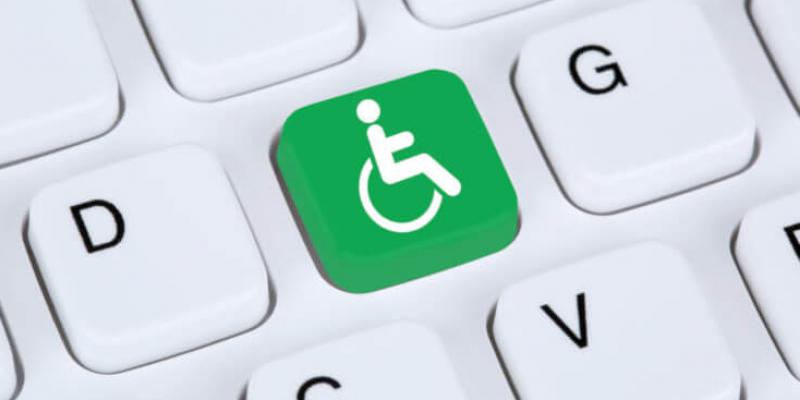 Teclado con símbolo de discapacidad