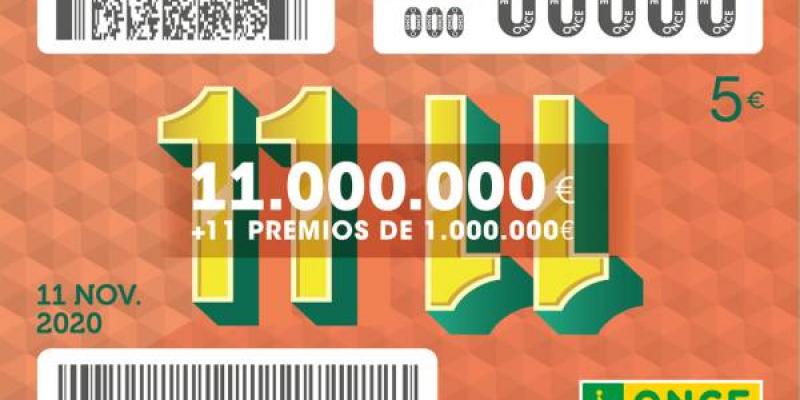 Cupón especial del 11/11 de la once sin numeración 