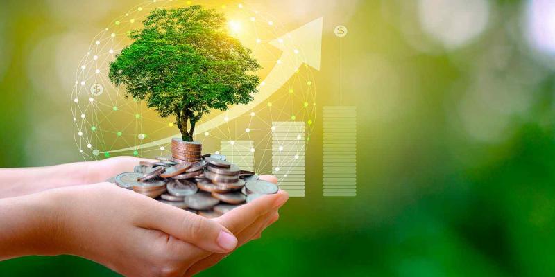 Sostenibilidad empresarial gracias a los ODS Manos sujetando el crecimiento económico