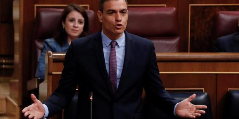 Pedro Sánchez en el Congreso de los diputados, durante una intervención
