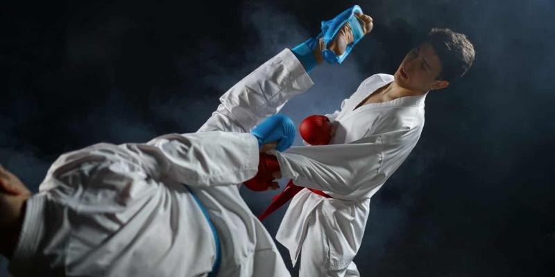 Imagen de dos personas practicando artes marciales/Envatoelements Día Internacional del taekwondo