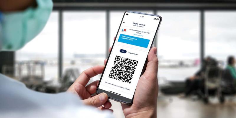 Tarjeta Sanitaria Virtual / Diariofarma Pantalla teléfono móvil con la app de Tarjeta Sanitaria Virtual