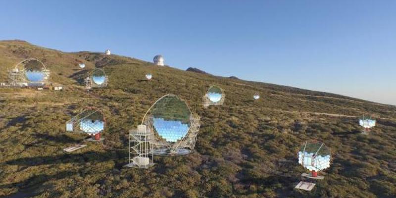 Futuros telescopios en España/ Foto del Ministerio de Ciencia, Innovación y Universidades/CTAO Renderizado artístico del emplazamiento del hemisferio norte del CTAO o CTAO-Norte