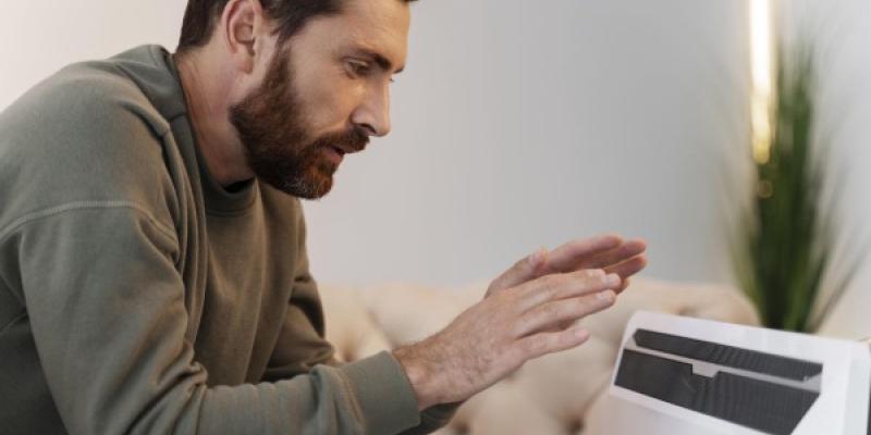 Debido a los altos precios de la energía, los hogares reducen su consumo Persona con frío para ahorrar energía en el hogar