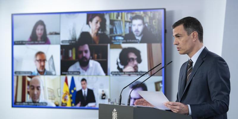 Vuelve la temporada turística en España. Fotode Pool Moncloa y Borja Puig de la Bellacasa La temporada turística vuelve, dijo Sánchez, durante su rueda de prensa de los sábados