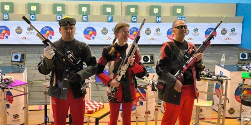 Tirador español en el Campeonato - | Foto de la ONCE Imagen de los medallistas europeos del Campeonato de Europa de Tiro con carabina para ciegos