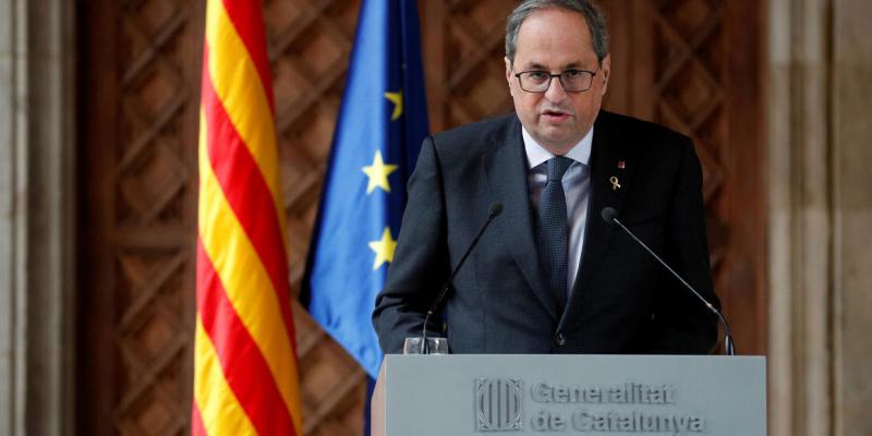 Quim Torra comparece ante los medios para anunciar el fin de la legislatura. Quim Torra comparece ante los medios para anunciar el fin de la legislatura.