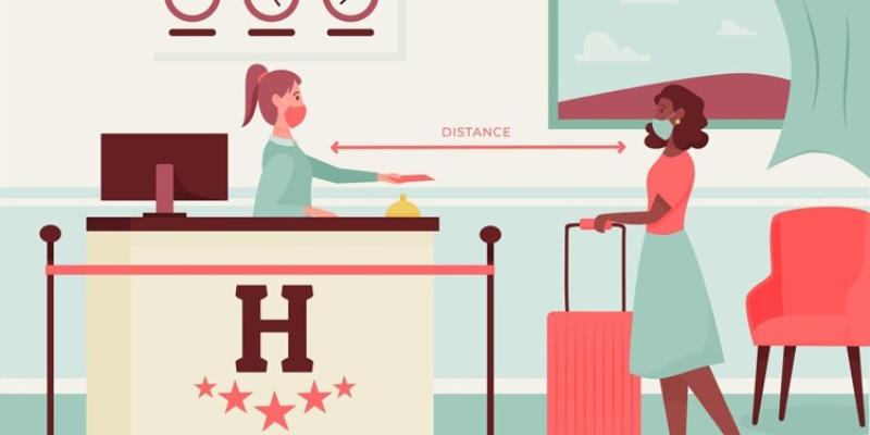 Imagen de un dibujo de un hotel Transformación digital en el sector hotelero