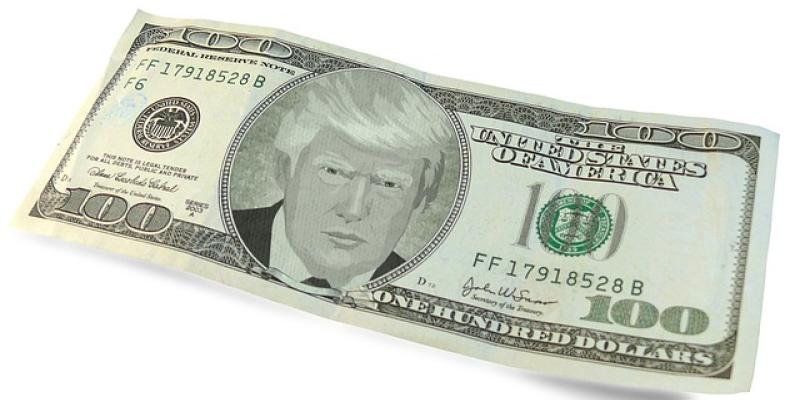 Trump, sueldo / Pixabay Billete de dólar con la cara de Trump