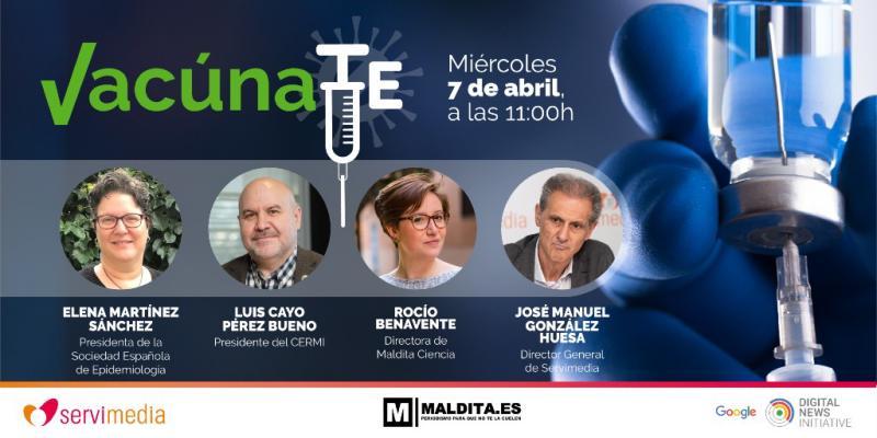 Vácunate: conociendo la pandemia y las vacunas/ Servimedia Miembros primer diálogo Vacúnate