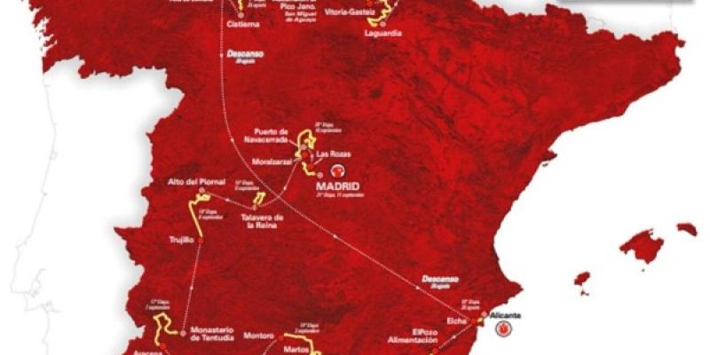 Mapa con el recorrido de la Vuelta Ciclista 2022