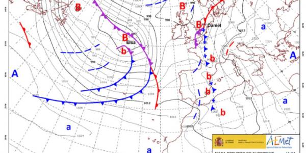 La borrasca Elsa se mantiene. AEMET