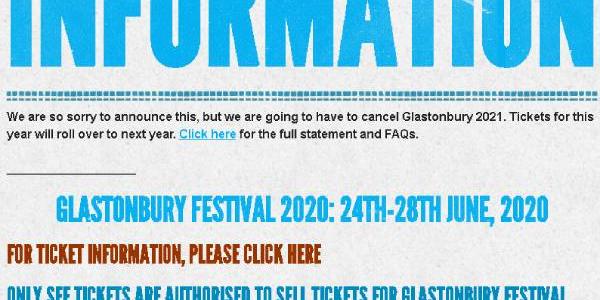 Comunicado en la web del festival sobre la suspensión 