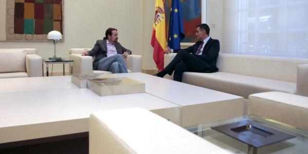 Pedro Sánchez y Pablo Iglesias en La Moncloa | Foto: Pool Moncloa/J.M.Cuadrado