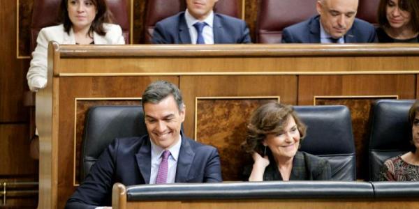 Sánchez, en el debate de investidura que ha propiciado su reelección. Foto: PSOE.