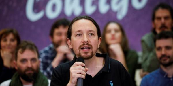 El líder de Podemos, Pablo Iglesias, este domingo.EFE