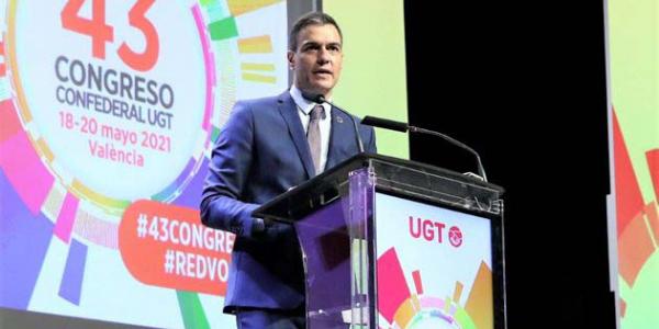 Pedro Sánchez ha intervenido en el 43 Congreso Confederal de la UGT para combatir el paro juvenil