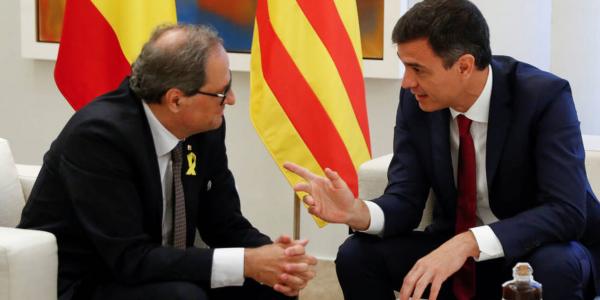 Pedro Sánchez y Quim Torra, en una reunión en La Moncloa | EFE