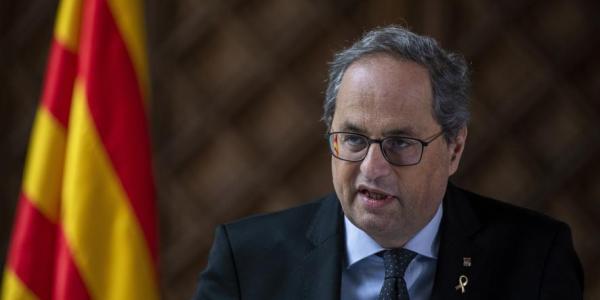 Quim Torra compone su parte de la mesa de diálogo.