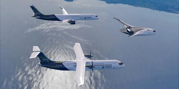 Tres aviones de Airbus impulsados por hidrógeno / NdP Airbus