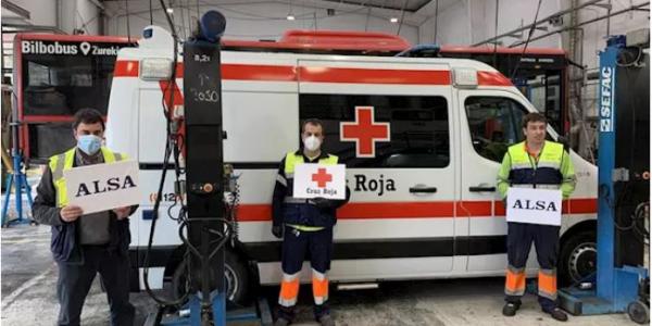 Alsa colabora en la limpieza y desinfección de vehículos de la Cruz Roja - ALSA