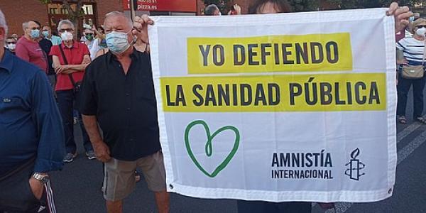 Manifestación de la Asamblea Popular de Carabanchel contra el cierre del Centro de Salud de Abrantes / Amnistía Internacional