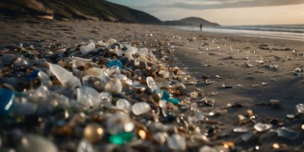 Plásticos en la playa