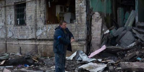 Casa destrozada en Ucrania