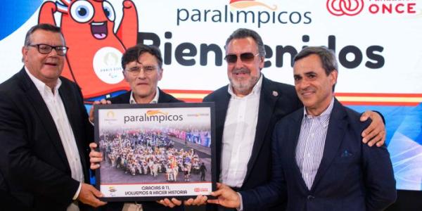 La cúpula del CPE y de Fundación ONCE, en la recepción a los deportistas 