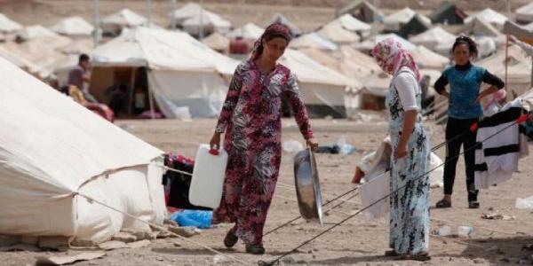 Mujeres en lo campos de refugiados sirios denominados campos de viudas