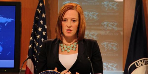 Jen Psaki cuando era portavoz del Departamento de Estado en 2015.GETTY / GETTY